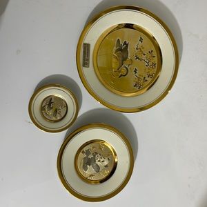 Plate set limited edition 24 k gold edged